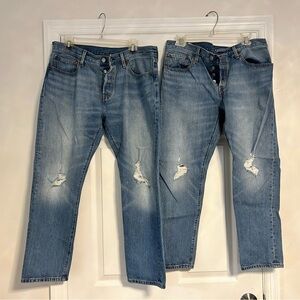 2 pair Levi’s 501 30x32 distressed jeans